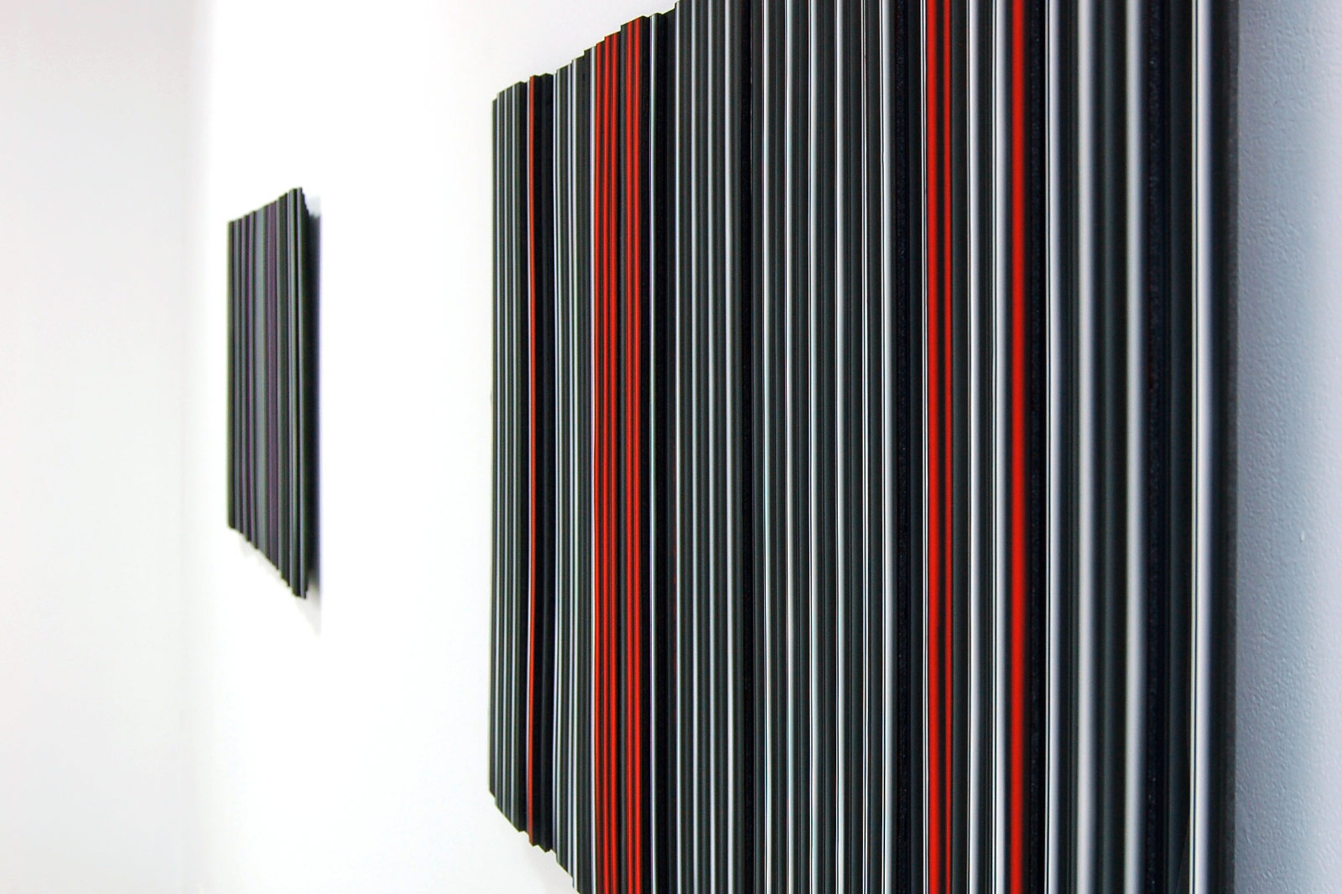 Train, 2020Strip cut inkjet prints mounted on board600 mm x 1150 mmMFA Exhibition, Dunedin School of Art Gallery, 2021